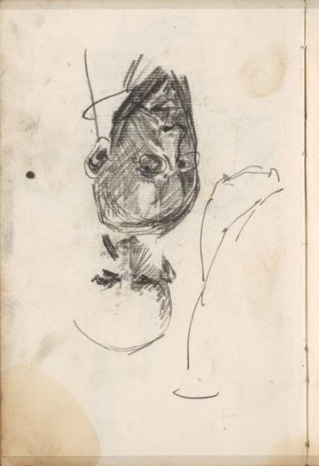 Man's head and a self-portrait