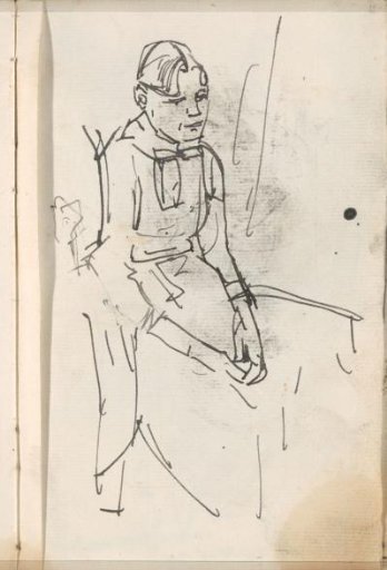 Seated woman, possibly a maid