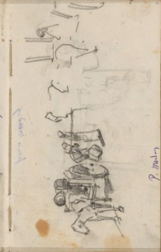 Figures at horse-drawn carts