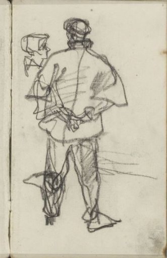 Standing Man with Hands on His Back
