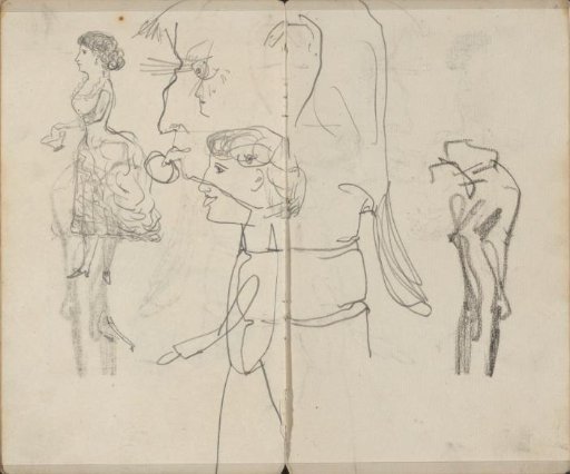 Figure studies and horse legs