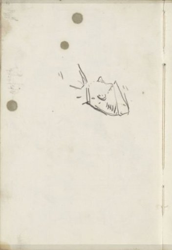 Woman's head with hat, in profile