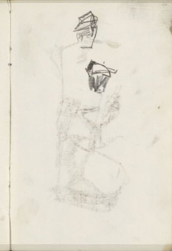 Two women's heads with hats
