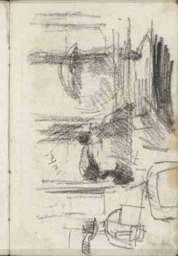 Seated figures, possibly in an establishment