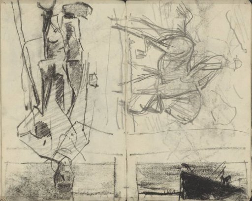 Rider and a man on clogs with a stick, possibly a farmer