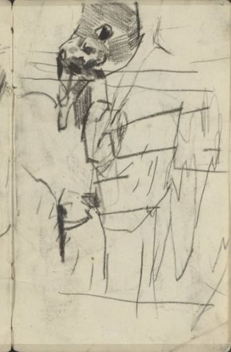 Lying dog, possibly in a landscape