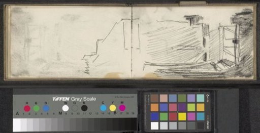 Architectural study, possibly of an interior of a barn or farmhouse