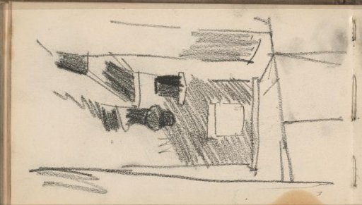 Architectural study, possibly of an interior of a barn or farmhouse