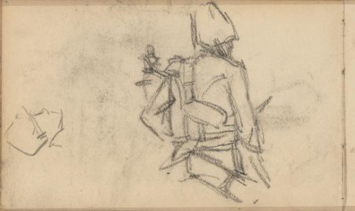 Two studies of a soldier, possibly an artilleryman