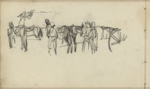 Artillerymen with horses