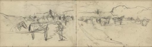Mounted artillerymen in a park
