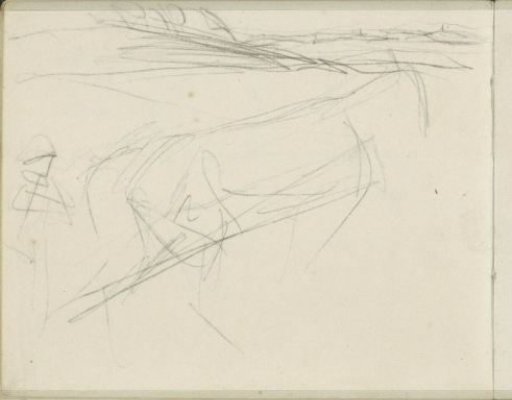 Study, possibly of a figure and a landscape