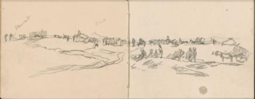Breaking camp by the horse artillery