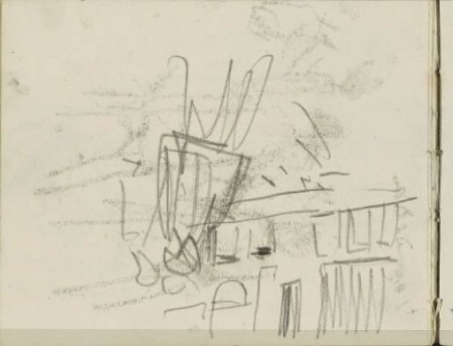 Figures in front of a building, possibly on the Dam in Amsterdam