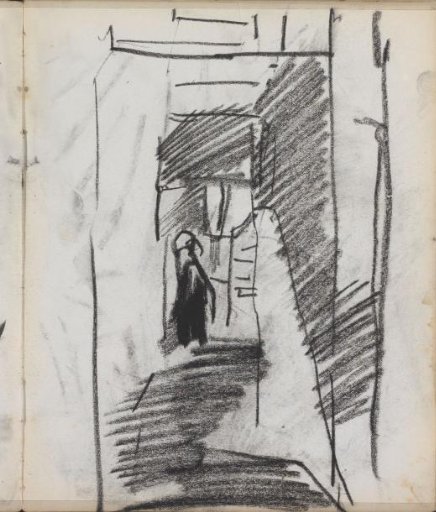 Figure in an alley or passage