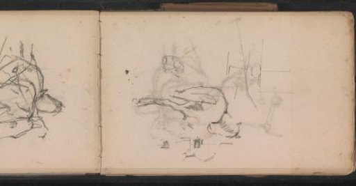 Horse, cart, and possibly buildings