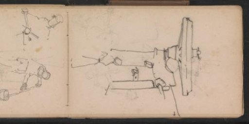 Standing Woman and a Cart or Gun Carriage Base