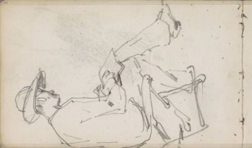 Seated man with a hat