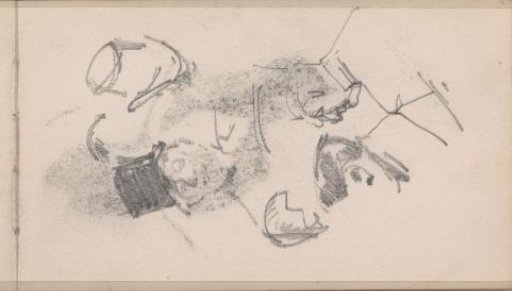 Study sheet with men and tall hats