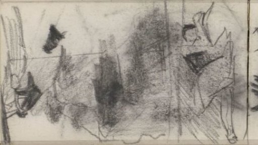 Figures and a dog, possibly on a bridge