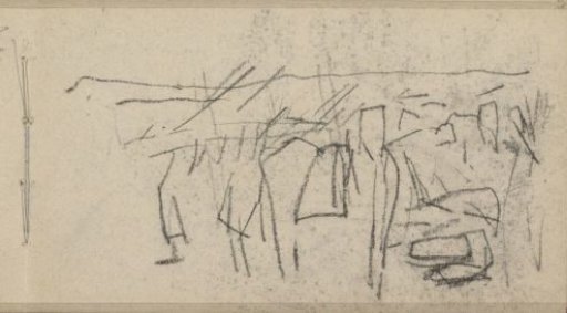 Study, possibly of a landscape with horses