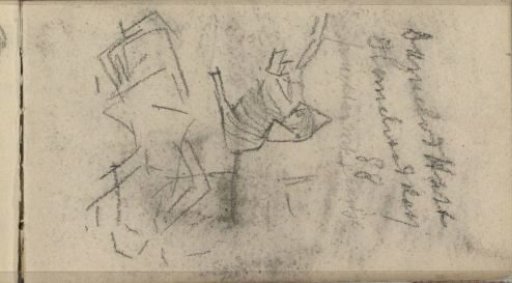 Study sheet, possibly with a dog and a woman
