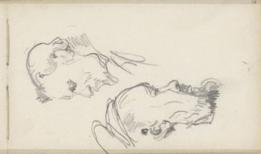 Two Men's Heads, in Profile