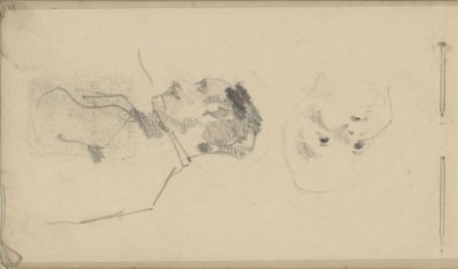Child's Head and a Man in Profile
