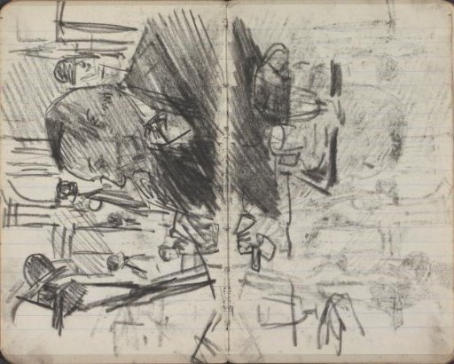 Figures in a café at the Vissteeg in Amsterdam