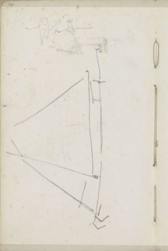 Sailing ship and possibly a seated woman