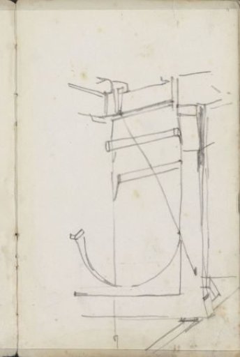 Architectural study, possibly of a drawbridge