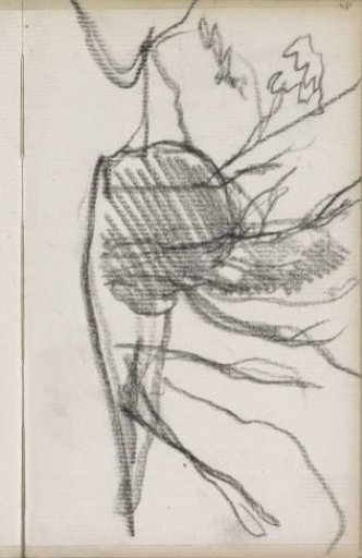 Study, possibly of a recumbent animal in a landscape