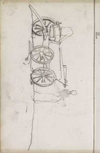 Figure behind a cart