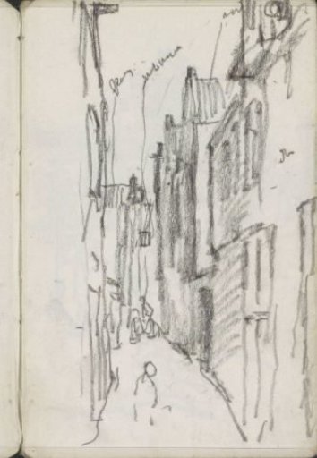 Figures in the Baanbrugsteeg in Amsterdam