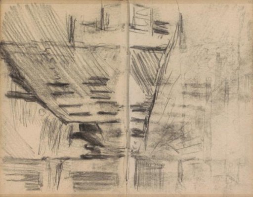 View of a street by moonlight