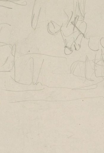 Study, possibly of figures on a cart