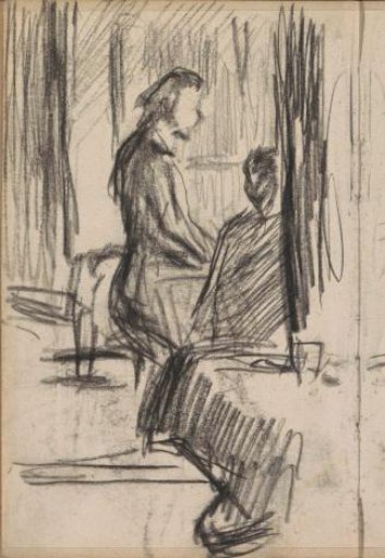 Two women in an interior