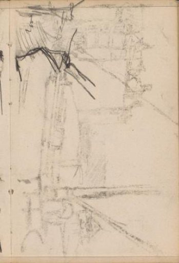 Study, possibly of a stern at a mooring post