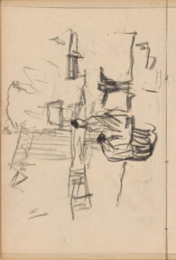 Figures at a bridge