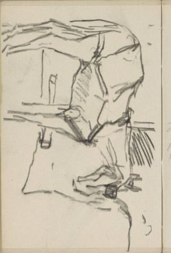 Horse with harness, possibly in a stable