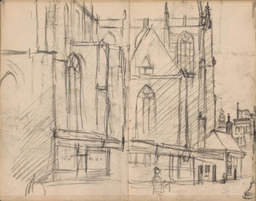 New Church in Amsterdam, viewed from the Mozes en Aäronstraat