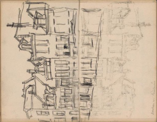 View of houses on the Overtoom in Amsterdam at the level of the Vondelstraat