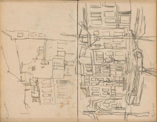 View of the Zieseniskade and a view of the Prinsengracht in Amsterdam
