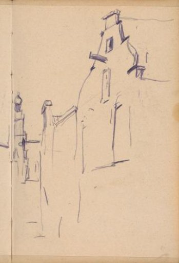 View in Haarlem with the tower of the Sint-Bavokerk