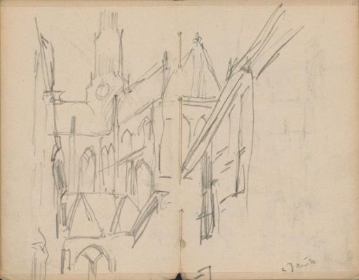 St. Bavo's Church in Haarlem, viewed from the Jansstraat