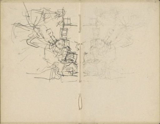 Figures, possibly in a street in Amsterdam