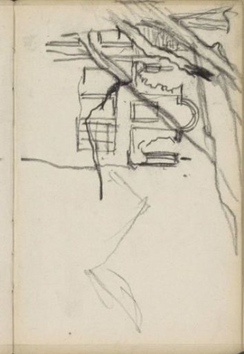 Facades behind tree branches