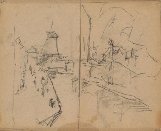City view with a canal and a mill, possibly Delft
