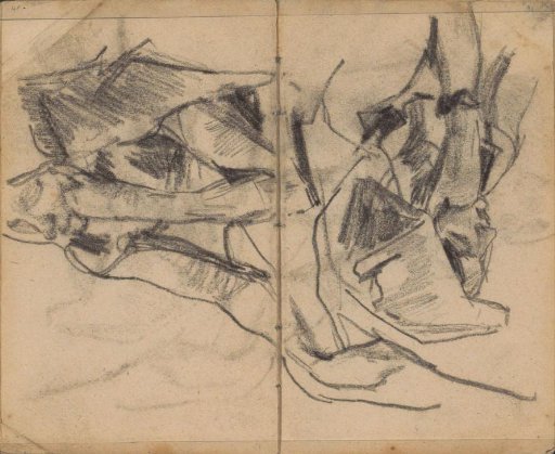 Two studies of a young woman with a hood or cap