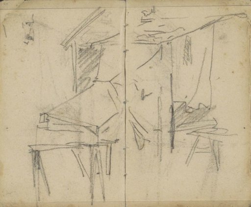 Study, possibly of a stall or tent